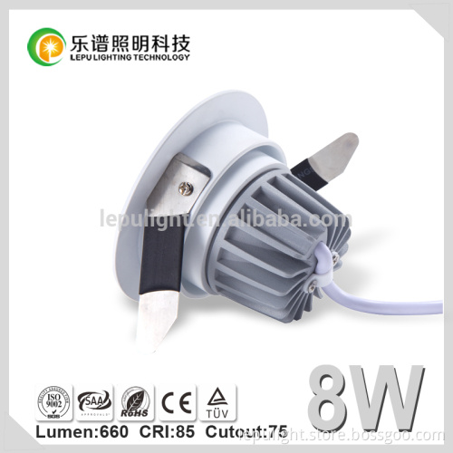 Lava recessed aluminum 8w cob lighting round ceiling downlight waterproof